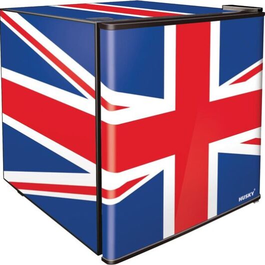 HUSKY Union Jack HUS-EL193 Mini Fridge - Red, White & Blue