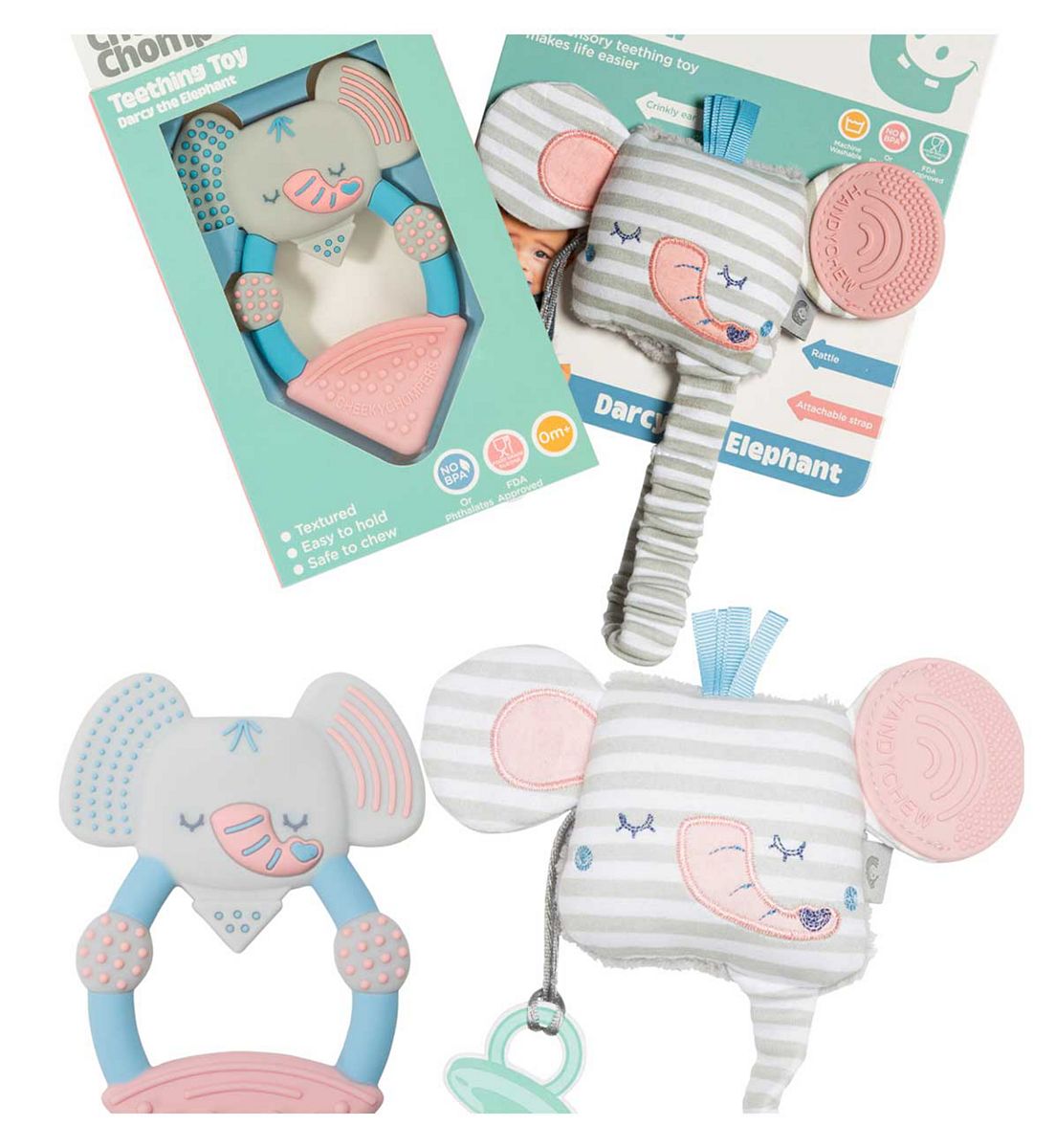 Cheeky Chompers Teething Toy Pack - Darcy The Elephant
